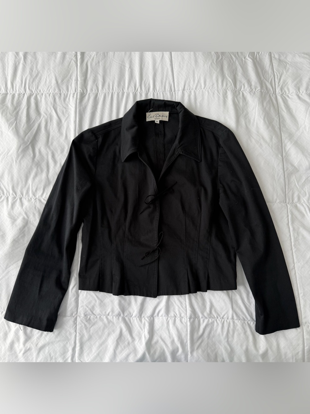 Vintage Emil Rutenberg Cropped Blazer Jacket Women’s M Black Whimsigoth Y2K 90s